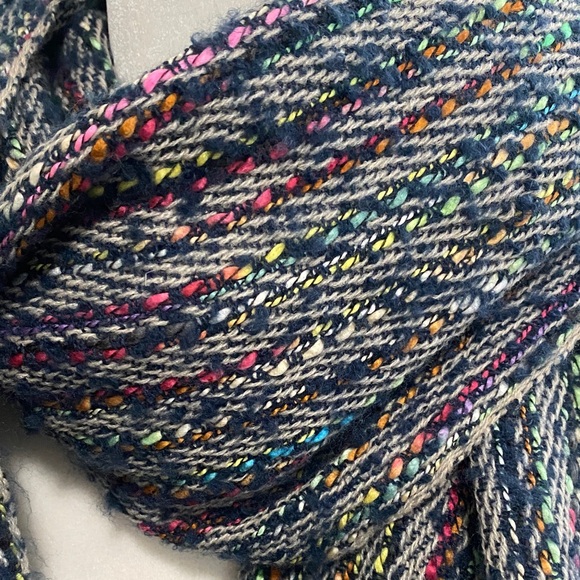 Multicolor Colorful Soft Knit Scarf Thick  Warm Snow Warm Bohemian Artsy Chunky - Picture 2 of 10